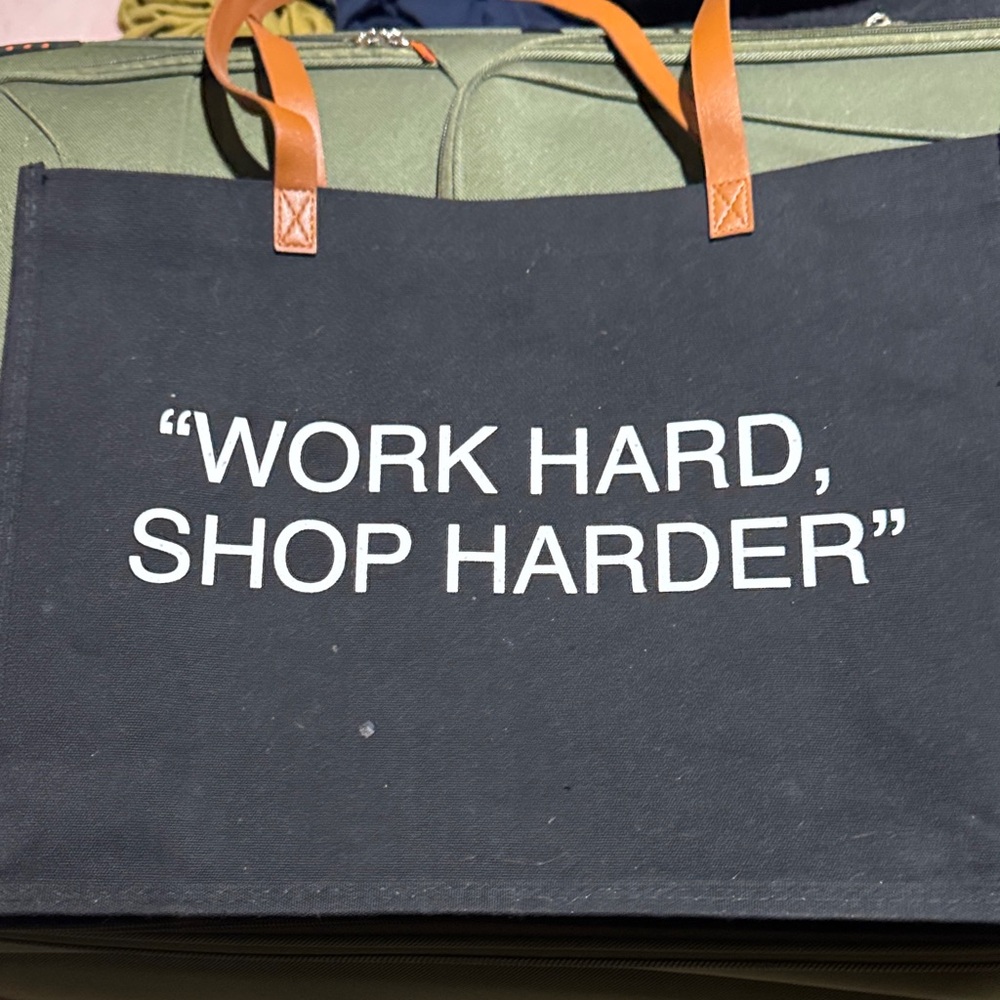 Francesca's Collections Black Tote with Orange Handles